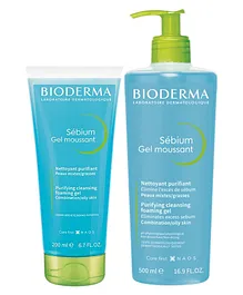 Bioderma Cleanser Sebium Gel Moussant - Acne Defence Cleanser For Oily Acne Prone Skin Combo