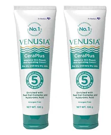 Venusia Ceraplus Cream for Dry Skin  5 Essential Ceramides for Deep moisturization  barrier repair I With Oat oil  oat extract Hyaluronic Acid I Fragrance free face cream I 100g X Pack of 2