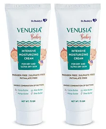 Venusia Baby Intensive Moisturizing Cream for Dry & Ultra Dry Skin With Cocoa Aloe Mango & Shea Butters - 75 g (Pack of 2)