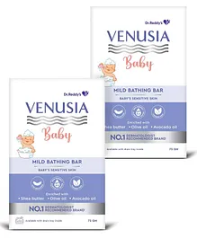 Venusia Baby Mild Bathing Bar Enriched With Shea Butter Olive Oil & Avocado Oil - 75 g  (Pack of 2)