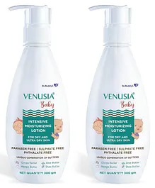 Venusia Baby Intensive Moisturizing Lotion for Dry & Ultra Dry Skin Contains Cocoa Aloe Mango & Shea Butters - 300 g (Pack of 2)