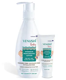 Venusia Baby Intensive Moisturizing Cream for Dry & Ultra Dry Skin With Cocoa Aloe Mango & Shea Butters-75g&Moisturizing Lotion for Dry&Ultra Dry Skin Contains Cocoa Aloe Mango & Shea Butters -300g