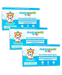 Mamaearth Baby Dermasoft Bathing Bar - 75 g - pack of 3
