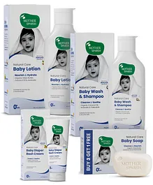 Mother Sparsh Baby Natural care combo ( Lotion-200ml, Wash-200ml, Rash Cream- 50g & Soap-75g pack of 4)