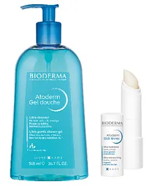 Bioderma Complete Dryness Care  Atoderm Gel douche 500ml and Lip Balm Combo