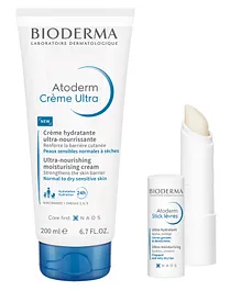 Bioderm Skin and Lip Protection Duo with Atoderm Creme Ultra 200ml and Lip Balm 4g Combo