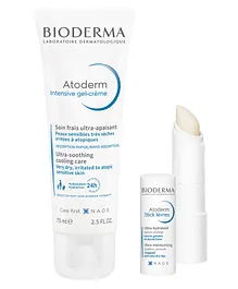 Bioderma Intensive Nourishment with Atoderm Intensive Gel Creme 75ml and Lip Balm Combo