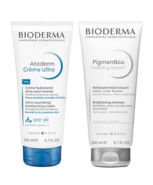 Bioderma Moisturize and Brighten Combo with Atoderm Creme Ultra 200ml  Pigmentbio Foaming Cream 200ml