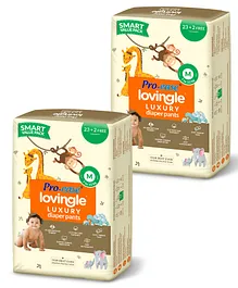 Pro-ease Lovingle Luxury Diaper Pants Medium - 25 pieces (Pack of 2)
