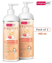 BabyhugPro Sensitive pH 5.5 Peach Milk Lotion - 400 ml - Pack of 2