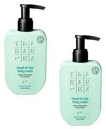 Ed-a-Mamma head-to-toe baby wash.Tear free formula,with chamomile and cucumber, gentle care for hair and body.200 ml pack of 2