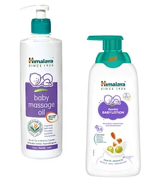 Himalaya Gentle Baby Lotion 400ml And Herbal Baby Massage Oil - 500 ml
