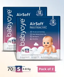 BabyoyeAir Soft Premium Pant Style Diaper Small Pack of 2 - 70 Pieces each