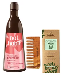 Nat Habit Kacchi Neem Comb & Hibiscuss Shampoo 250ml