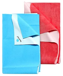 Quick Dry Bed Protector Blue - Small AND Quick Dry Bed Protector Small - Salmon Rose