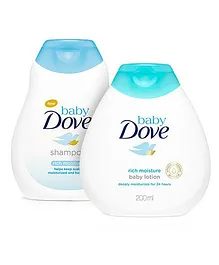 Baby Dove Rich Moisture Shampoo - 200 ml And Baby Dove Baby Lotion Rich Moisture - 200 ml
