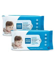 Mee Mee Caring Baby Wet Wipes - 72 Pieces Pack of 2