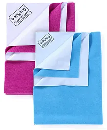 Babyhug Smart Dry Bed Protector Sheet Small - Pista Green AND Babyhug Smart Dry Bed Protector Sheet Medium - Orchid AND Babyhug Smart Dry Bed Protector Sheet Large - Feeroju