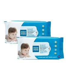 Mee Mee Caring Baby Wet Wipes With Lemon Fragrance - 72 Pieces Pack of 2