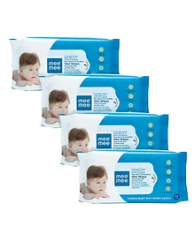 Mee Mee Caring Baby Wet Wipes With Lemon Fragrance - 72 Pieces Pack of 4