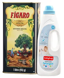 Figaro Olive Oil - 1 Liter & Babyhug Liquid Laundry Detergent - 1000 ml