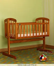 Babyhug Joy Cradle - Natural & Babyhug Mattress