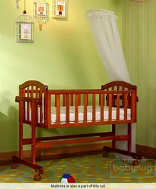 babyhug ionia cradle with mosquito net & mattress