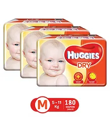 Huggies New Dry Taped Diapers Medium - 60 Pieces (Pack of 3)