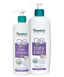 Himalaya Herbal Baby Massage Oil Dispenser Bottle - 500 ml &Baby Lotion - 400 ml