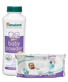 Himalaya Herbal Baby Powder - 400 gm & Gentle Baby Wipes - 72 Pieces