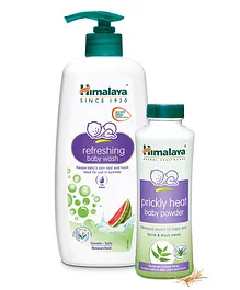 Himalaya Refreshing Baby Wash - 400ml & Prickly Heat Baby Powder - 200 gm
