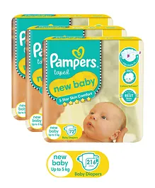 Pampers Active Baby Diapers New Born - 72 Pieces ( Pack of 3 )