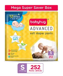 Babyhug Mega Super Saver Box of Advanced Pant Style Diapers Small - 252 Pieces