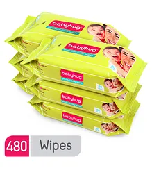 Babyhug Premium Baby Wipes - 80 Pieces (Pack of 6)