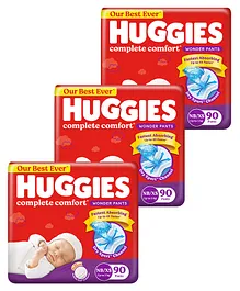 Huggies Wonder Pants Extra Small Size Pant Style Diapers - 90 Pieces - ( Pack of 3 )
