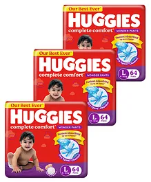 Huggies Wonder Pants Large Size Pant Style Diapers - 64 Pieces - ( Pack of 3 )