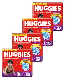 Huggies Wonder Pants Large Size Pant Style Diapers - 64 Pieces - ( Pack of 4 )