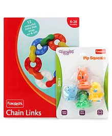 Giggles Combos of Chain Links & Giggles Pip Squeaks bath toys- Multicolor