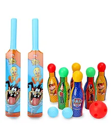 Paw Patrol Bowling Set With 6 Pins - Multicolour & Looney Tunes My First Bat & Ball Set of 2 (Color May Vary)