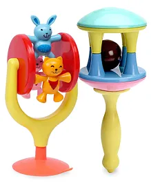 Music Rattle combos- Ratnas Bunny Go Round Rattle & Ding Dong Lovely Rattle (Color May Vary)