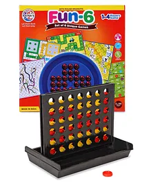 Multicolor board games combos-Ratnas Plot 4 Square Game & Fun Brainvita & Snakes & Ladders Ludo Game - Set of 6