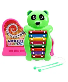 Prime Creation Pull Along Panda Xylophone Green & Ratnas Nano Mouth Organ