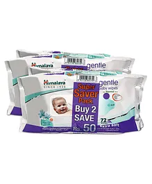 Himalaya Herbal Gentle Baby Wipes 72 Pieces - Pack of 2 ( combo Pack of 2 )