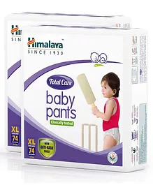 Himalaya Herbal Total Care Baby Pant Style Diapers Extra Large - 74 Pieces (Pack of 2)