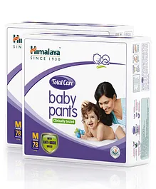 Himalaya Herbal Total Care Baby Pant Style Diapers Medium - 78 Pieces (Pack of 2)
