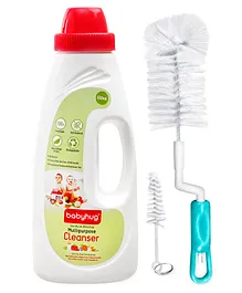 Babyhug Rotating Bottle Cleaning Brush & Liquid Cleanser - 550 ml Combo Pack
