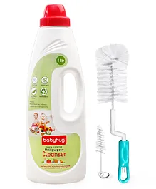 Babyhug Rotating Bottle Cleaning Brush & Liquid Cleanser - 1000 ml Combo Pack