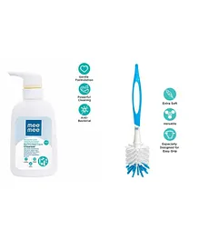 Mee Mee Baby Accessories And Vegetable Liquid Cleanser(300 ml) with Bottle and Nipple Cleaning Brush