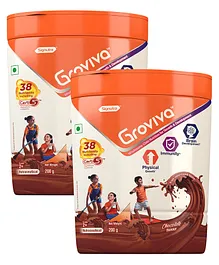 Groviva Child Nutrition Chocolate Flavour Supplement Jar - 200 gm (Pack of 2)