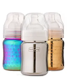 Babyhug Stainless Steel Feeding Bottle - 200 ml Combo Pack of 3